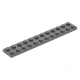 LEGO lapos elem 2x12, sötétszürke (2445)